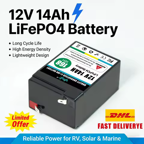 12V⛷️14Ah LiFePO4 Battery with BMS 2000+Cycles,for,Off-Road Adventures &amp; Off-Grid Homes📲Solar Energy Storage,RV Travel,Boats