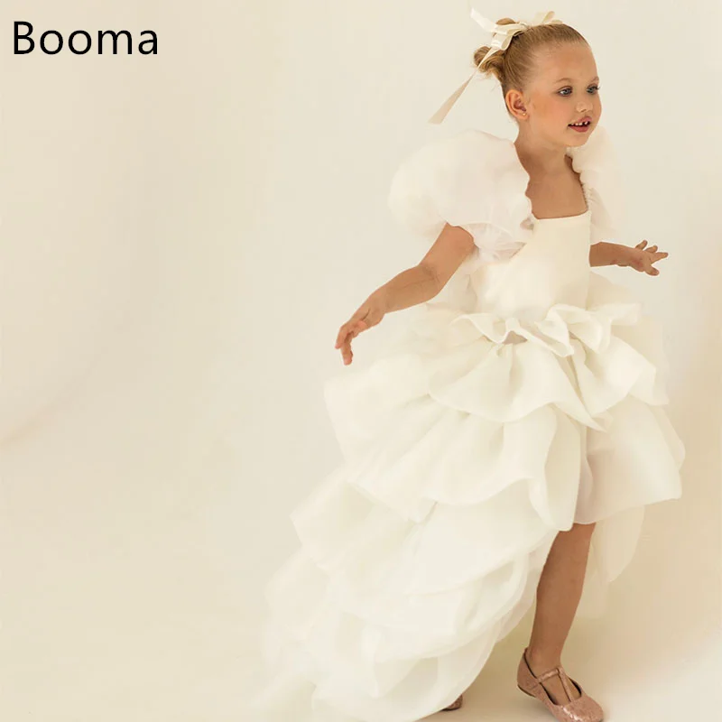 Booma A-Line Flowers Girl Dresses Organza Wedding Party Dress for Kids Pleat Girls Prom Gowns Customized