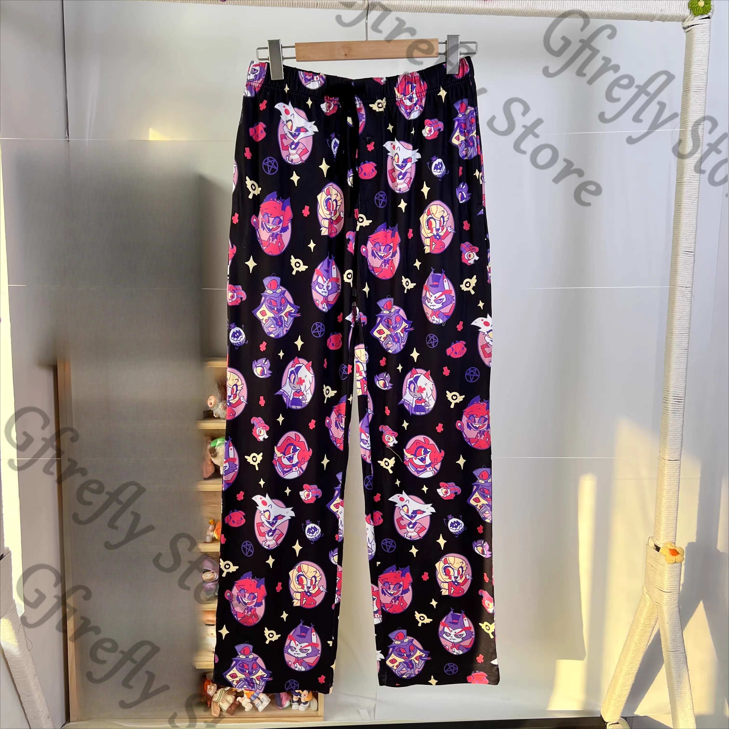 

Карманные пижамные штаны Hazbin Hotel, аниме Fangoods, молочные шелковые брюки, костюмы для косплея, облегающие украшения, одежда, подарок