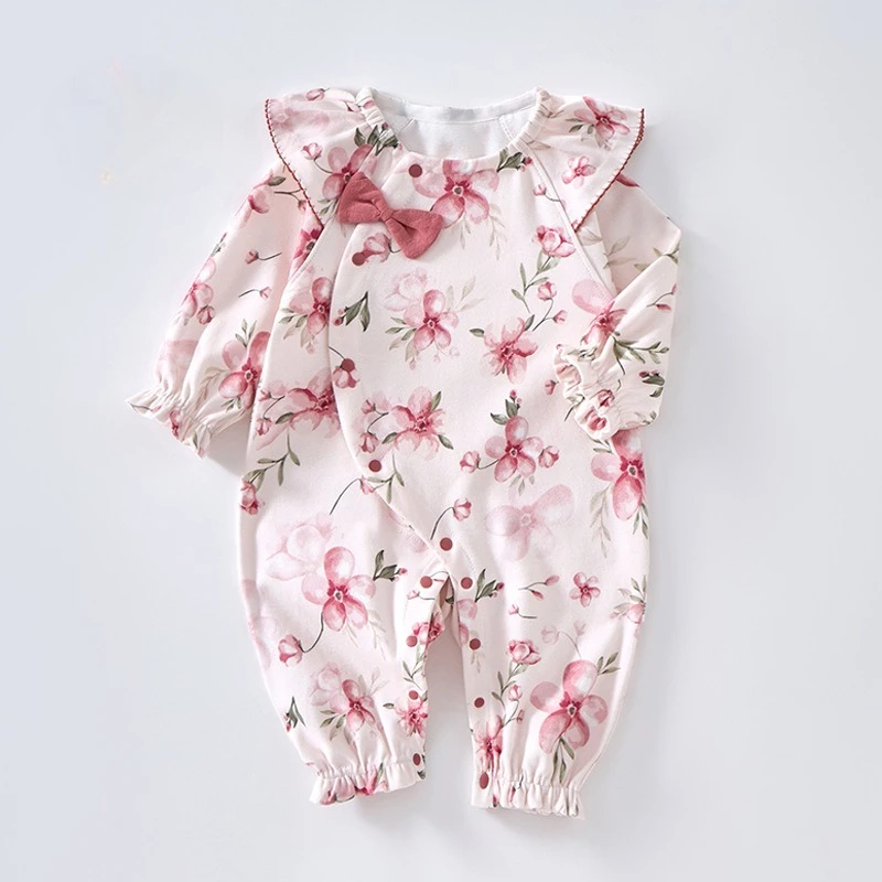 Baby Four Seasons Princess Ha Yi Female Baby Spring and Autumn Korean Edition Boneless Long Sleeve Jumpsuit Crawler