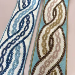 5Yards/Lots Woven Jacquard Ribbon Ethnic Lace For Curtain And Clothing Accessory Size 3.3cm LS-2702