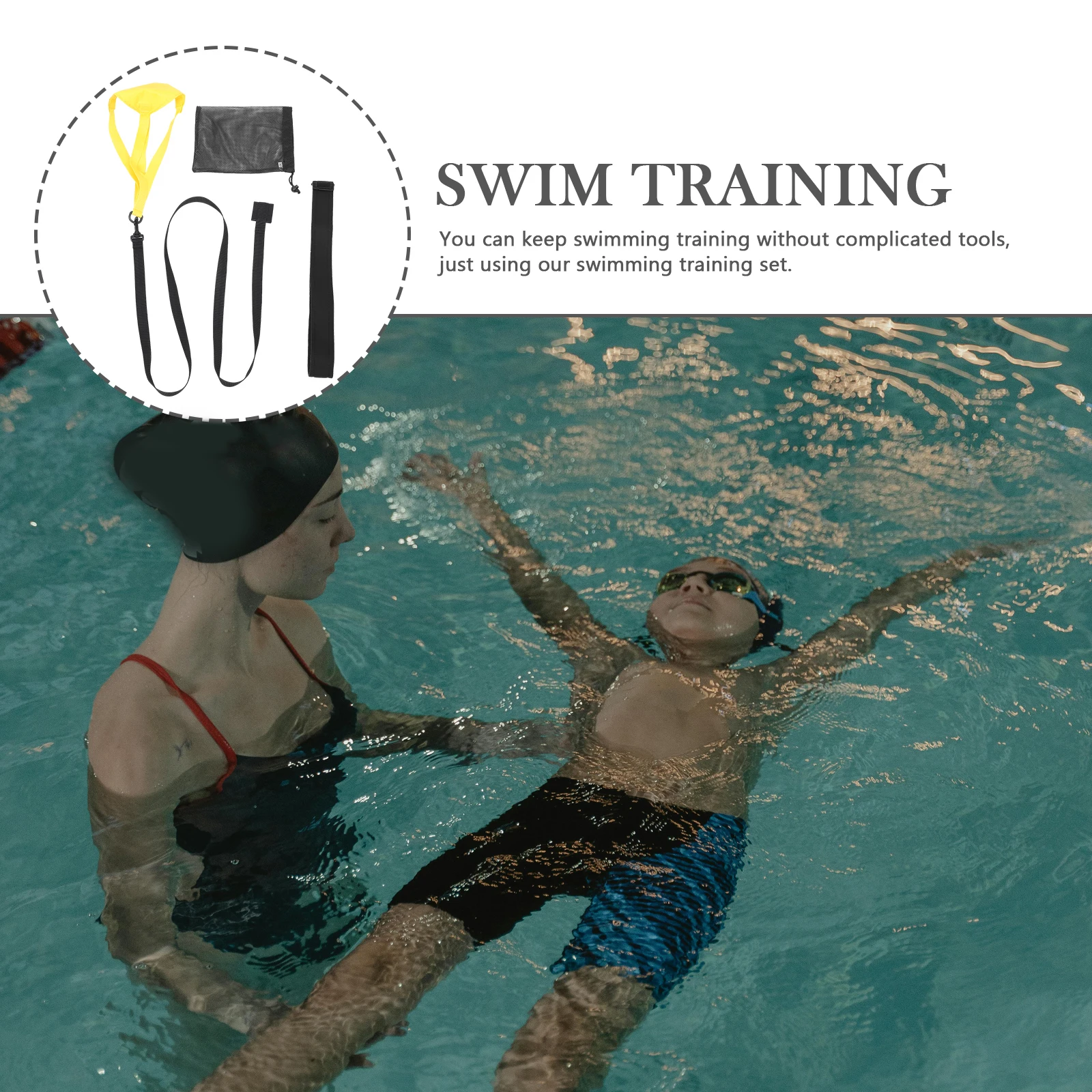 

Swimming Resistance Parachute 20 Yellow Adjustable Training Equipment for Adults Teens Pool Exercise Accessories