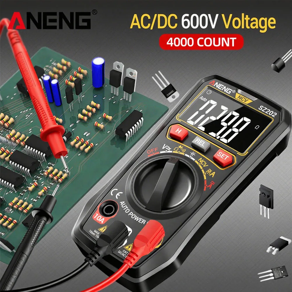 

Автомобильный мультиметр, автомобильный датчик, измеритель частоты ANENG SZ202, NCV, детектор напряжения, 12 В, тестер автомобильного аккумулятора, карманные инструменты DMM