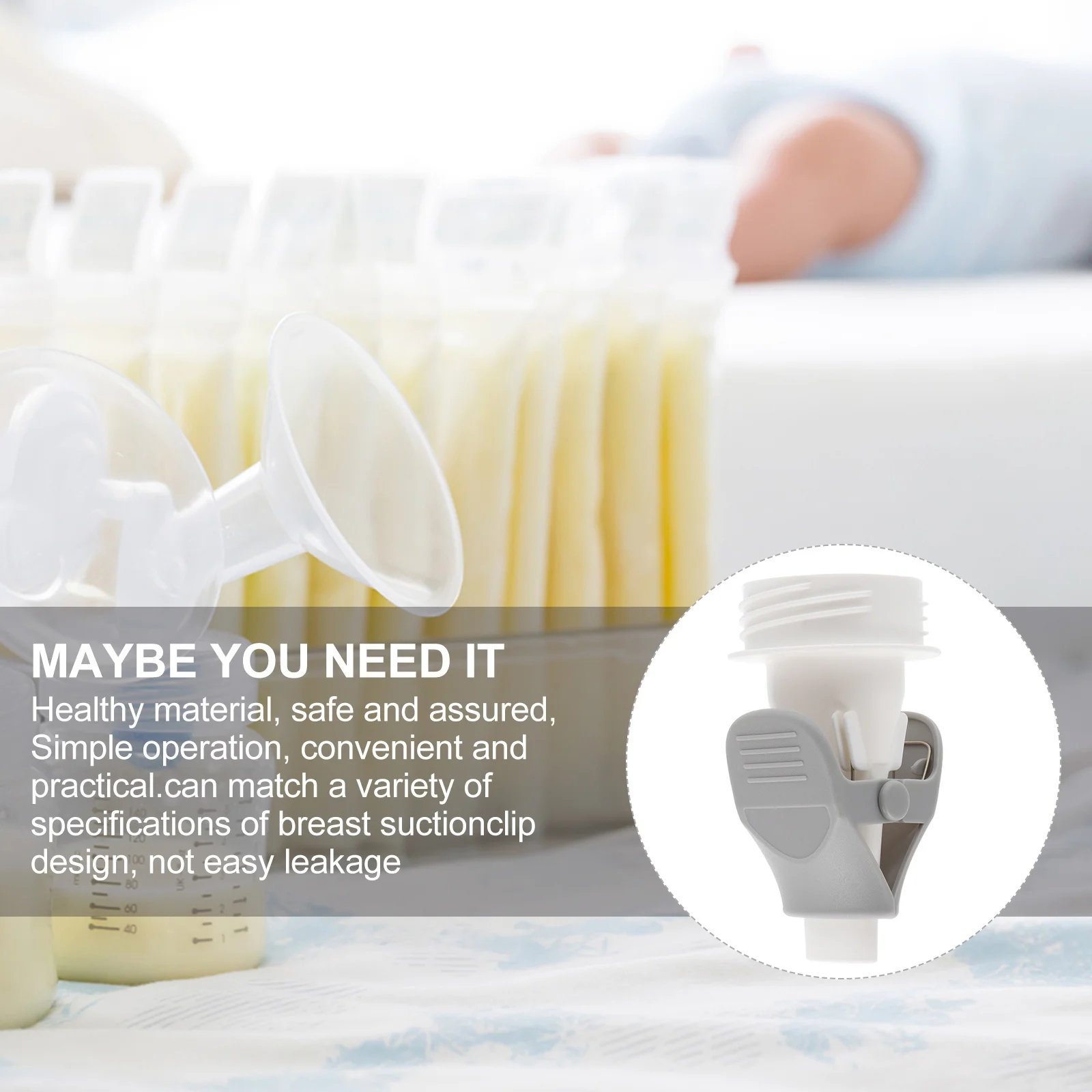1 قطعة مضخة الثدي كيس الحليب محول محول لنظام ضخ قطر واسع النقل المباشر إلى أكياس تخزين المشبك تقليل النفايات