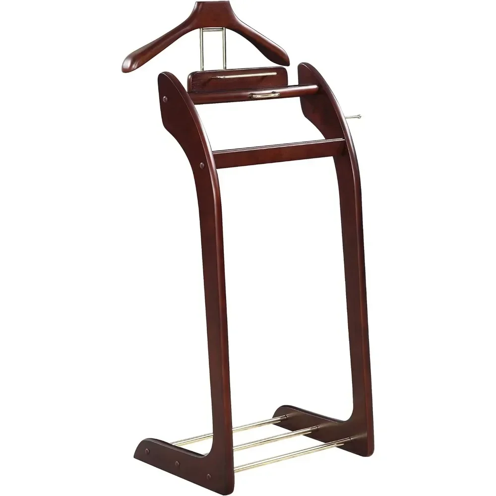 

windsor suit valet stand vl16001 with top tray, contour hanger, trouser bar, tie & belt hooks and shoe rack, 17" w x 14" d x 40