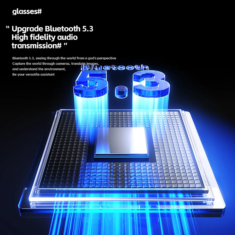 Xiaomi Nuovi occhiali per fotocamera 200w Pixel Fotocamera Registrazione Riduzione del rumore Riconoscimento Ai Traduzione Occhiali intelligenti anti luce blu