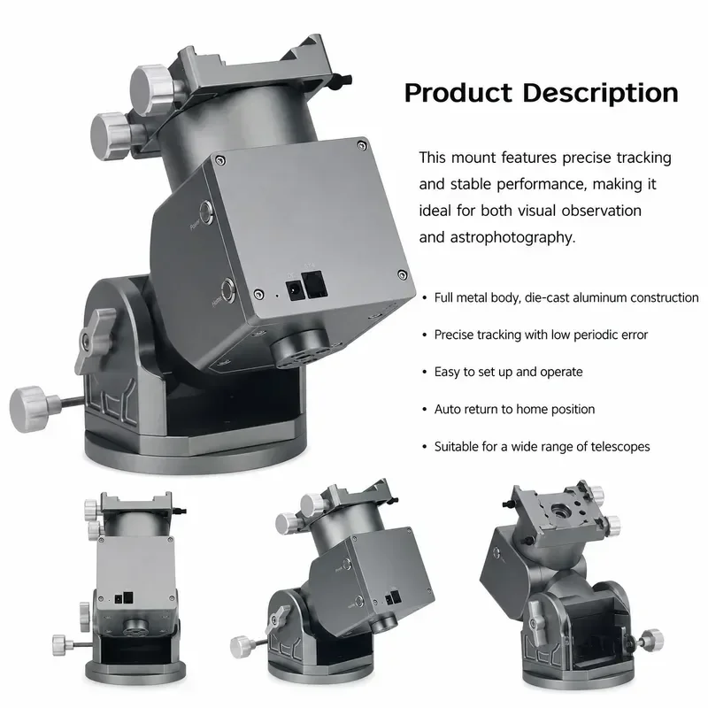 12V Power Support Mechanical Drive Home Astronomy Telescope FG-17 Harmonic Equatorial Mount High Precision 20KG Load Capacity