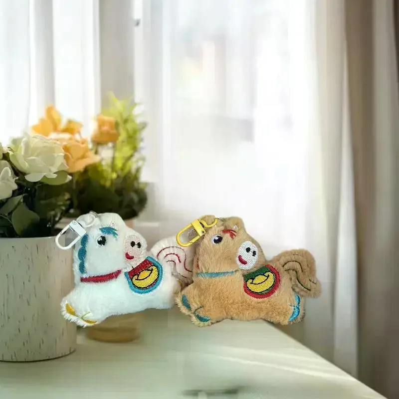 1Pcs Doll 2026 Year of the Horse Realistic Plush Pony Mascot Home Decoration Soft New Born Present