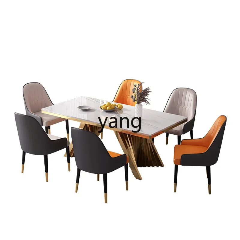 xyy dining table light luxury modern rectangular bright rock slab minimalist high-end island dining table integrated