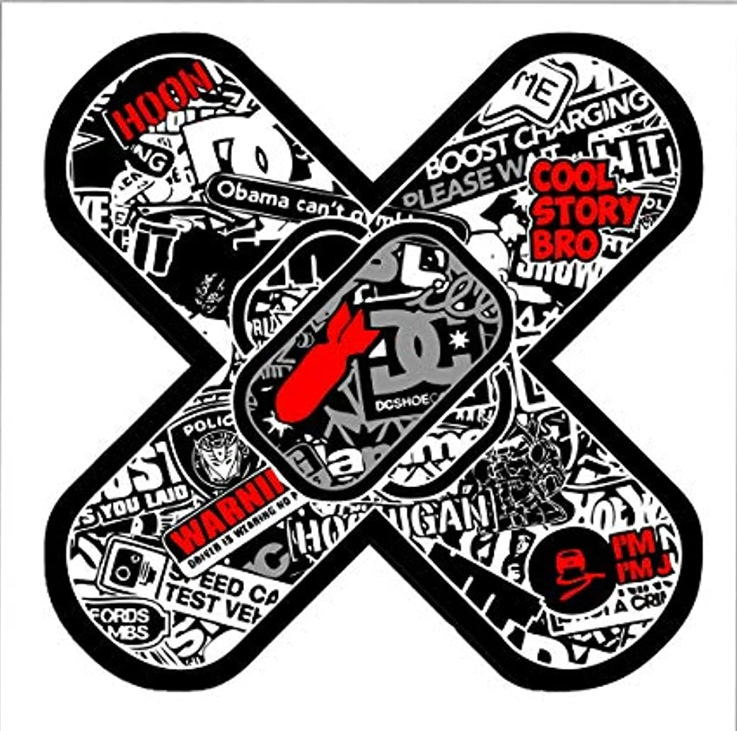 Crazy Face Bandage Vinyl Sticker Car Truck Vehicle Bumper Decal Tactical Large Funny Ouch Band Aid Personalit Accessories