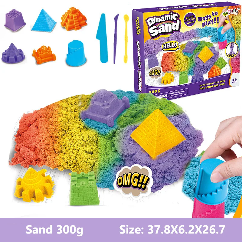 Dynamic Sand Toys Set di stampi fai da te Indoor Magic Sand Color Mud plastilina Color Sand Kit di giocattoli educativi