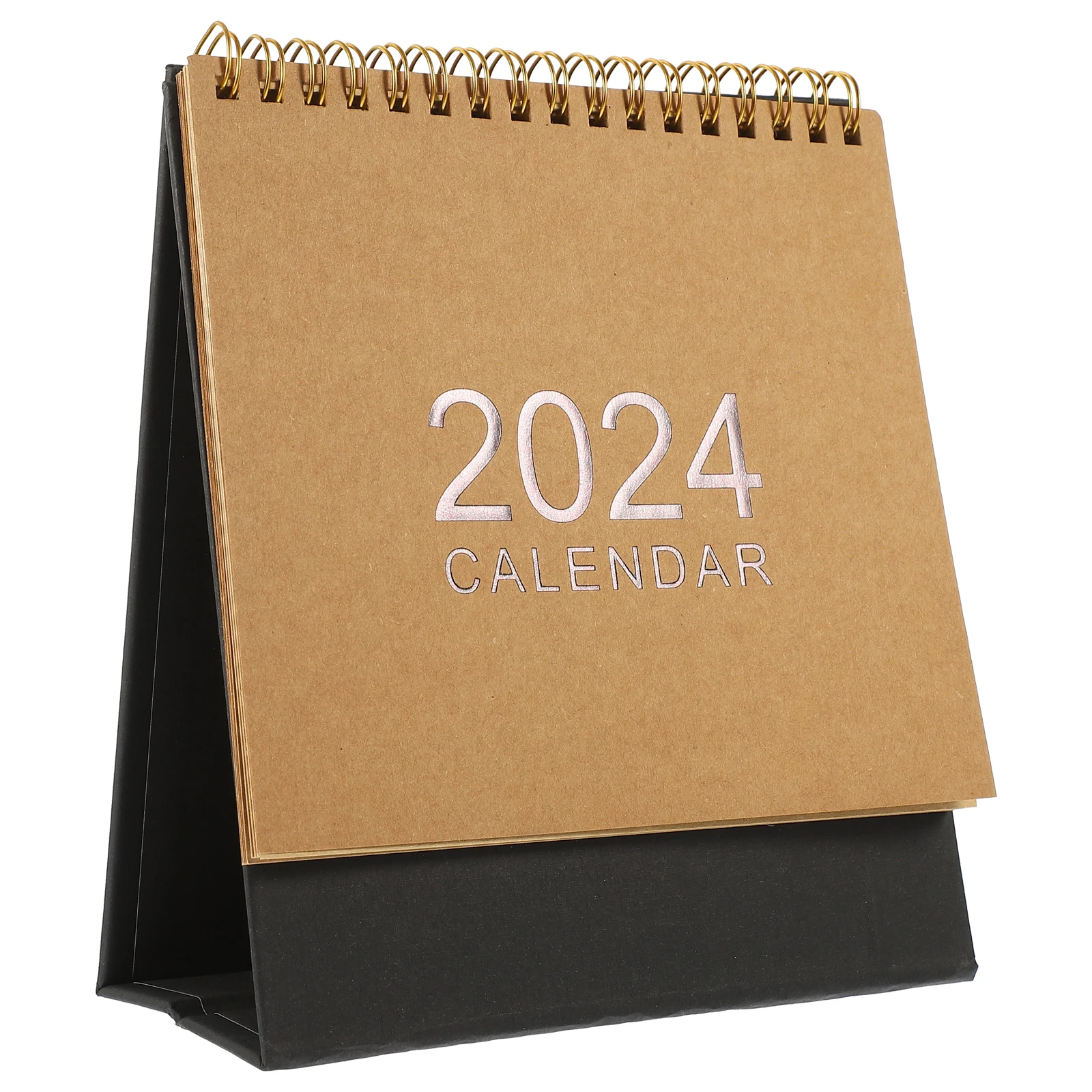 

Винтажный настольный календарь 2024, бумажный настольный планировщик, многофункциональный декор для домашнего офиса, простой стиль, ежемесячный стоячий календарь