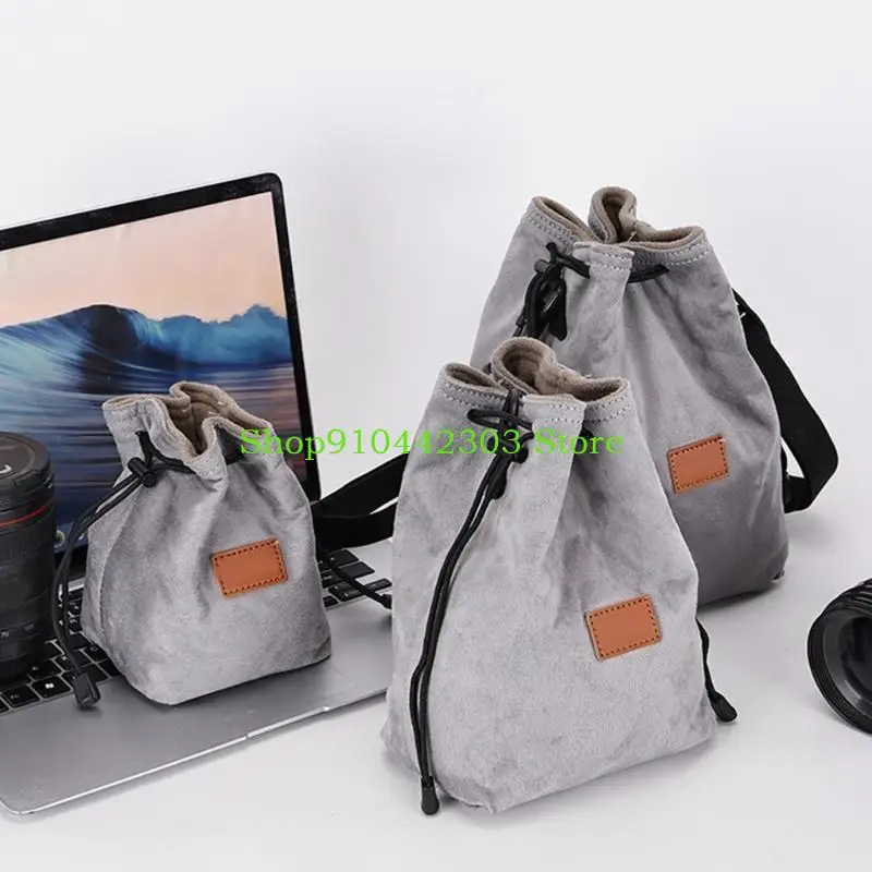 L4MD Camera Lens Bag Pouche d'objectif caméra pour caméra DrawString Case Case