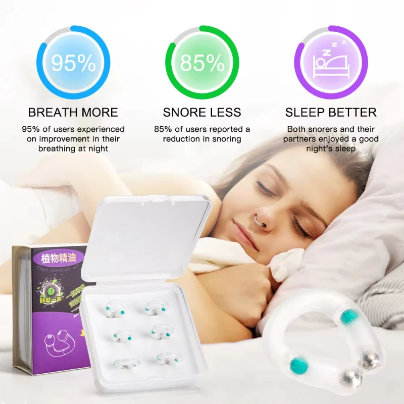 

Anti Snoring Device Nose Clip Vent Blocker Silicone Snore Stop Ring Silent Snore Sleep Aid Night Sleeping Apnea Guard Night