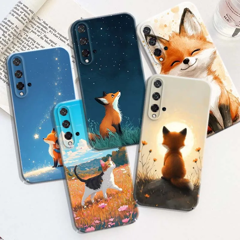 Capa com estampa de raposa para Honor Play Magic 8 7 6 X9d X9c X9 X8b X8A X8 500 200 X50 X60 Lite GT Pro, capa rígida para celular