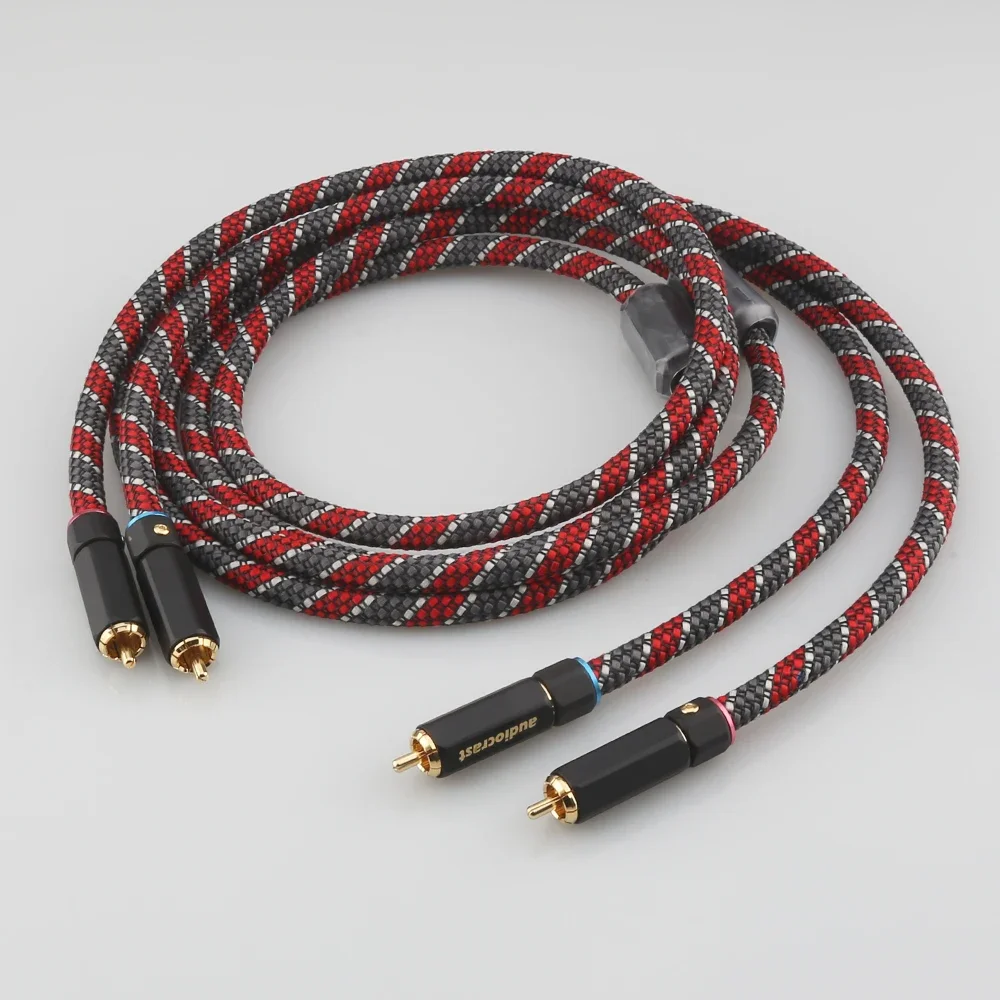 

A10 HiFi Silver Plated RCA Interconnect Audio Cable Gold plated RCA plug connector