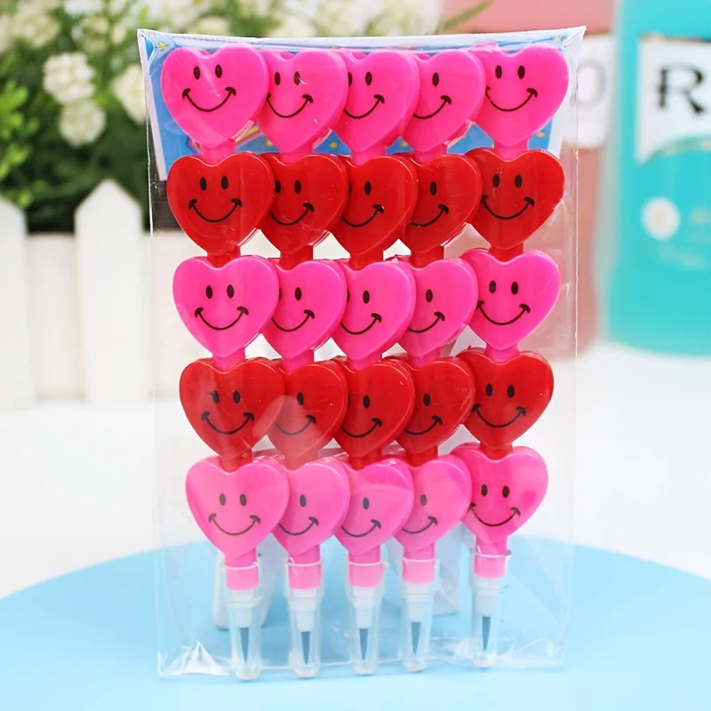 4pcs Plastic Stacking Heart Pencils, Perfect for Kids Party Favors, Art Supplies, School Supplies, Bulk Gifts, Pinata Stuffers