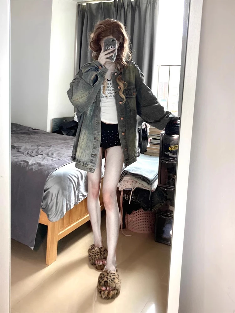 Cappotti di jeans Giacca da donna Cappotti primaverili da donna Patchwork corto Dolce giovane minimalismo Vacanza con tasche Bella aderente Y2K