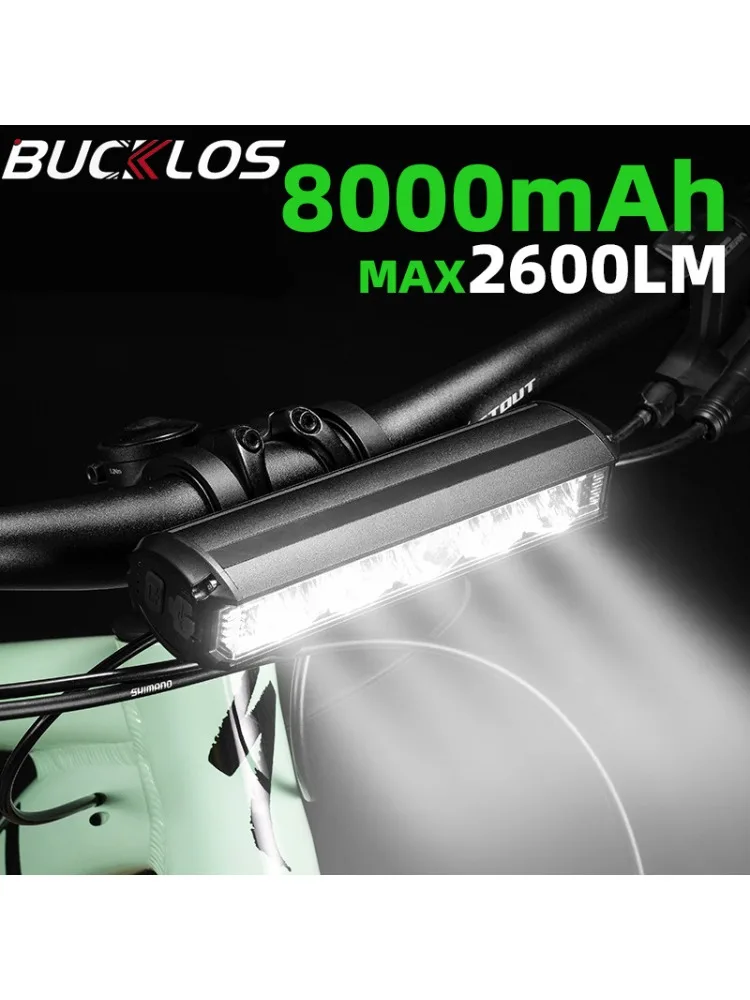AliExpress BUCKLOS Bright Bicycle Light USB Recharge Cycling Lamp Long Endurance 8000mAh Bike Front Light Waterproof Road MTB Headlight