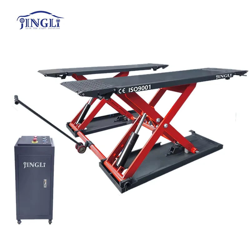 Portable Car Lifts 10v/220v/380v Mid Rise 1.2m/1.4m Scissor Lift Home Garage Car Lifts with Capacities of 3000kg/3500kg/4000kg