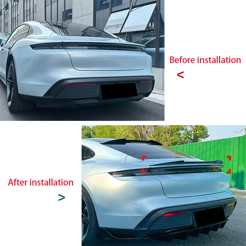 For Porsche 2019-2025 Taycan Rear Window Roof Spoiler Wings Trunk Spoiler Black Carbon Tuning Car Styling Accessories