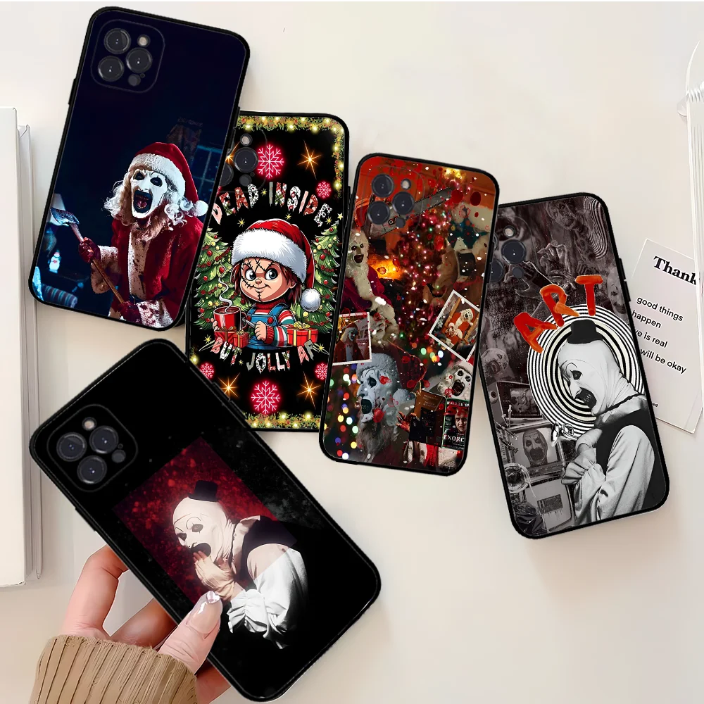 공포 영화 T-테리어 2 3 재미있는 크리스마스 전화 케이스, 실리콘 소프트, 아이폰 16, 15, 14, 13, 12, 11 프로 미니 XS 맥스 플러스 X 커버