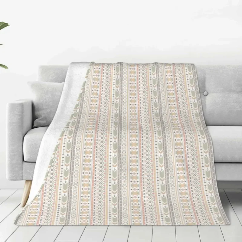 

Boho Nordic Europe Pattern Geometry Bohemian Wool Novelty Warm Throw Blanket for Home Autumn/Winter