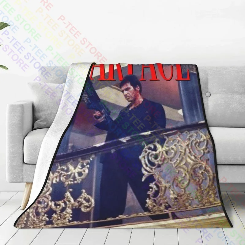 Scarface Tony Montana Balcony Railing Shot Big Gun Pacino Gangster Blanket Fashion New Style Sleeping Sheets