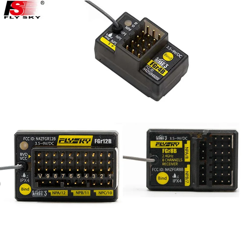Flysky FGr4B FGr8B FGr12B 2.4GHz 4/8/12CH Receiver PWM PPM Ibus for AFHDS3 Transmitter for PL18 / NB4 / NB4 Pro Lite RC Car Boat