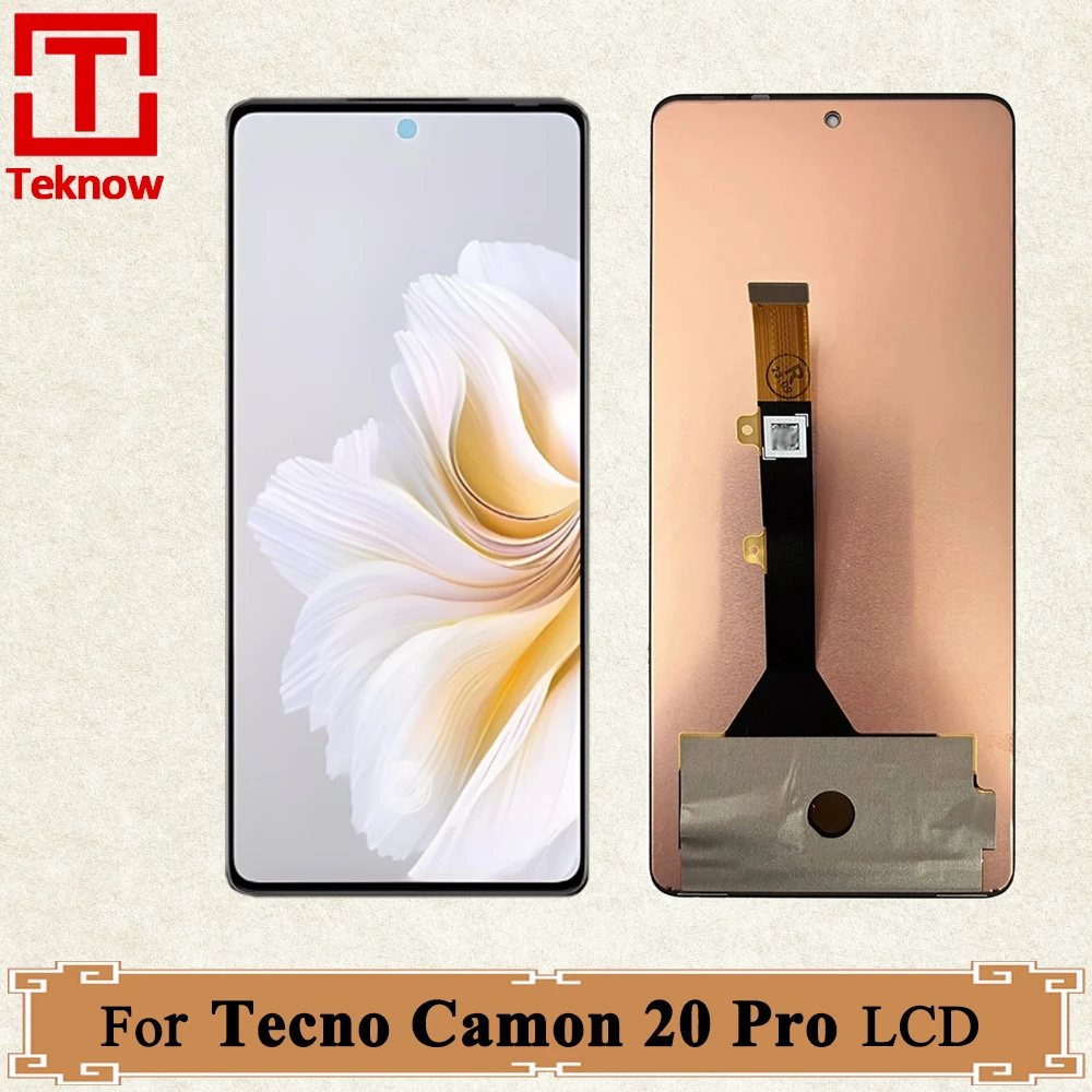 AMOLED 6.67 "Tampilan LCD Tecno Camon 20 Pro, Digitizer pengganti layar sentuh CK7n untuk Infinix Tecno Camon 20 Pro