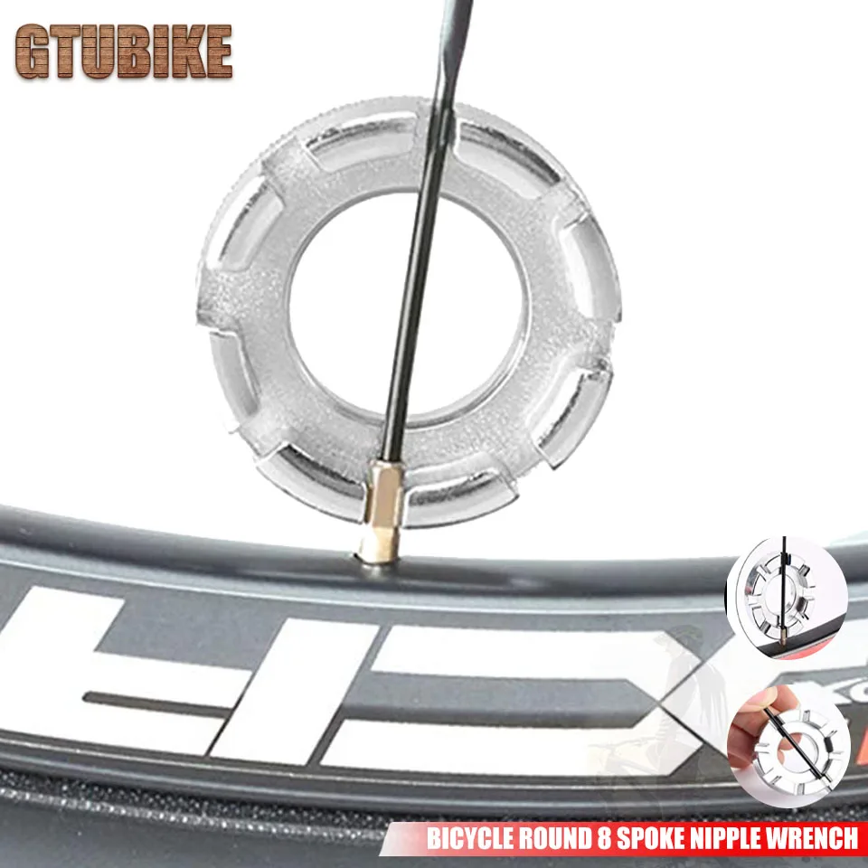 AliExpress NONE 1 Pcs High Quality Sliver Bike Round 8 Spoke Nipple Spanner Bicycle Bike Mini Repair Tool Spoke Wrench Spanner