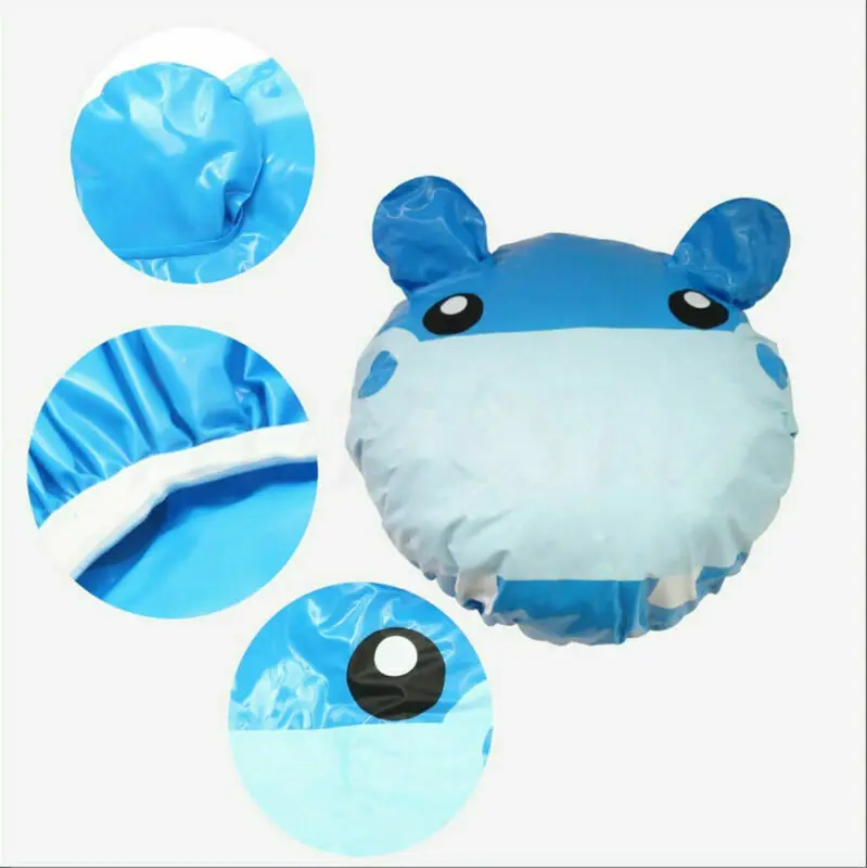 Funny Cartoon Animal Shower Bath Cap Hair Hat Waterproof PVC Adults Kids Bathing