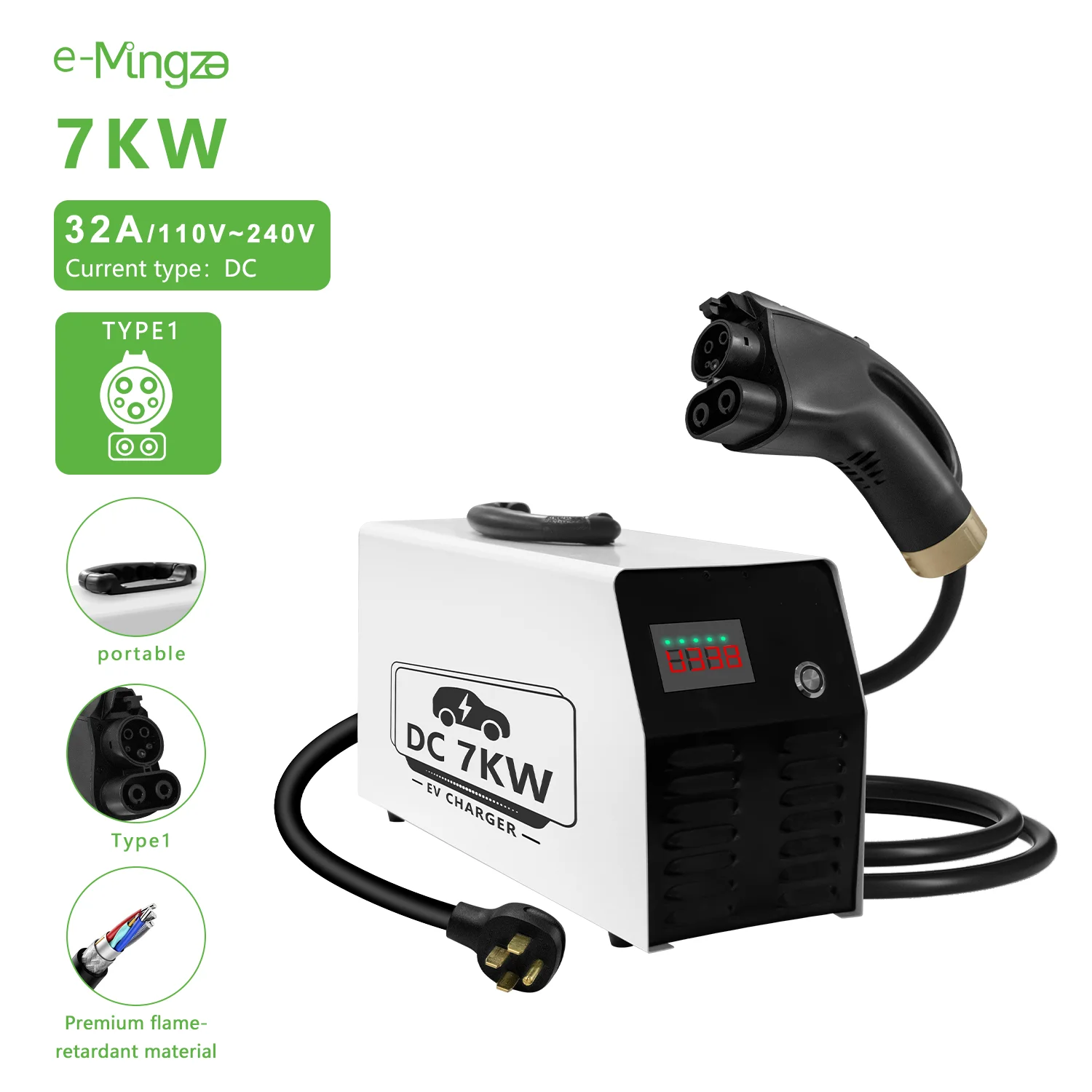 

Direct 7KW DC CCS Portable Power Fast Charging Station Onboard Solar EV Charger for Electric EV Car
