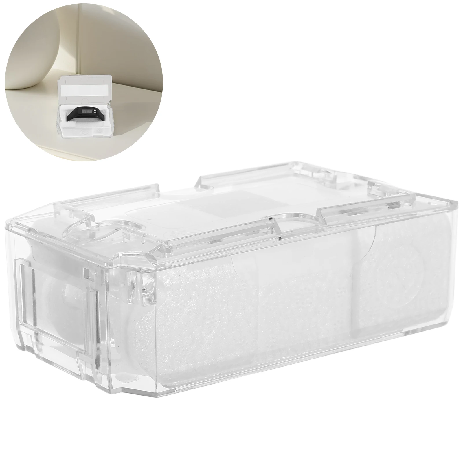 

Box Transparent Storage Display Case with Inner Holder for Watch Gift Suitable Long Use Selected Material Easy