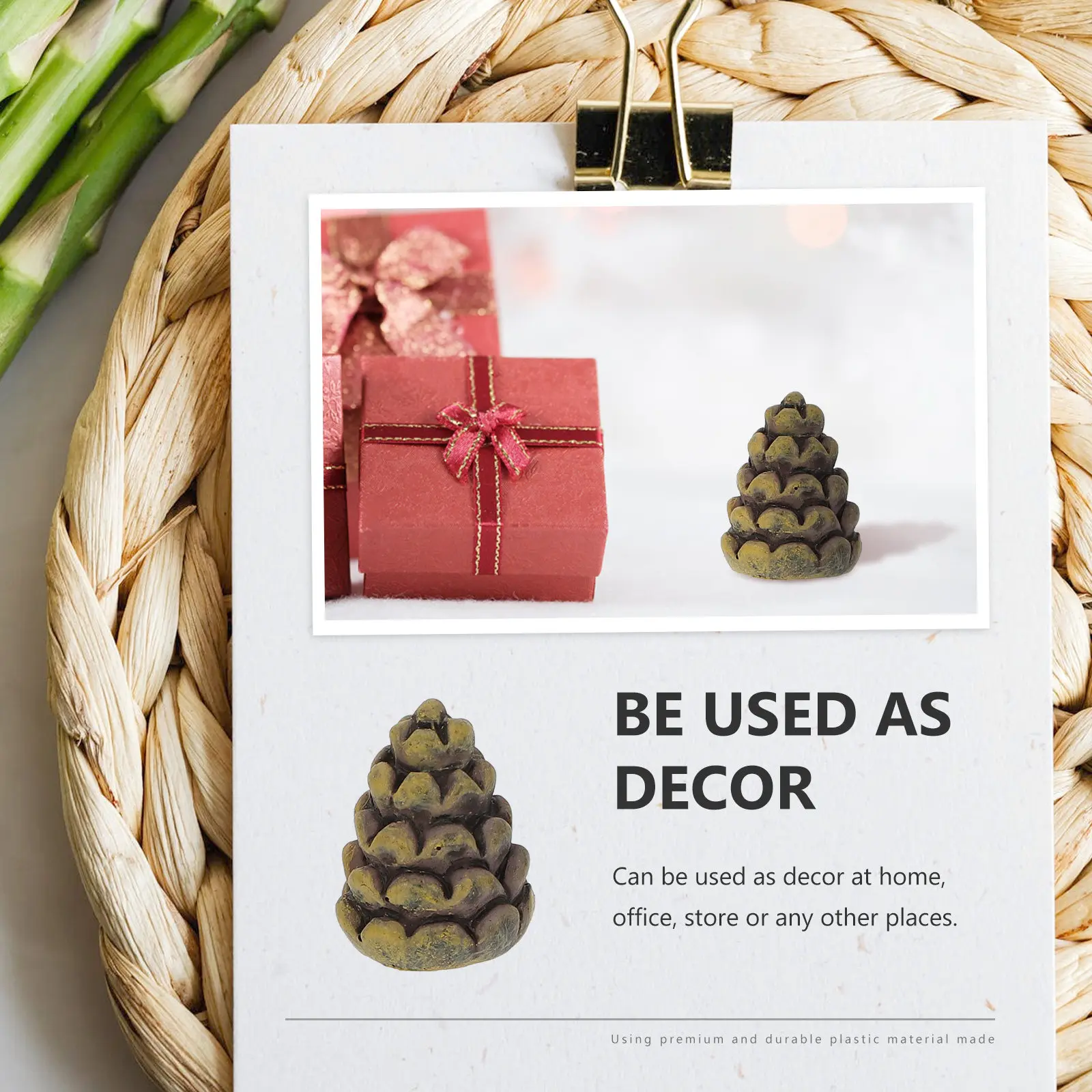20Pcs Pine Cone Artificial Resin Pine Cones Christmas Tree Decor Holiday Home Office Party Adornments Romantic Festival