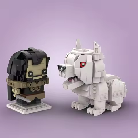 442pcs MOC Jon Snow Ghost Game Thrones Brickheadz Model Building Blocks Architecture Toys Idea Christmas Gift Creative Education