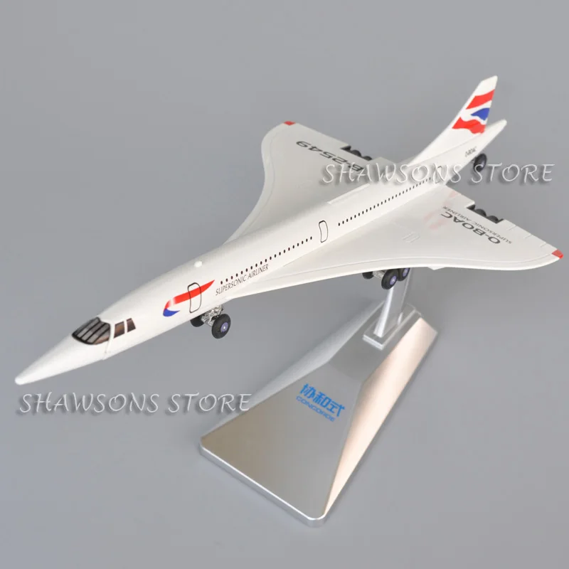 1:160 Diecast Model Plane Toy Concorde Supersonic Aircraft Replica in miniatura con suono e luce