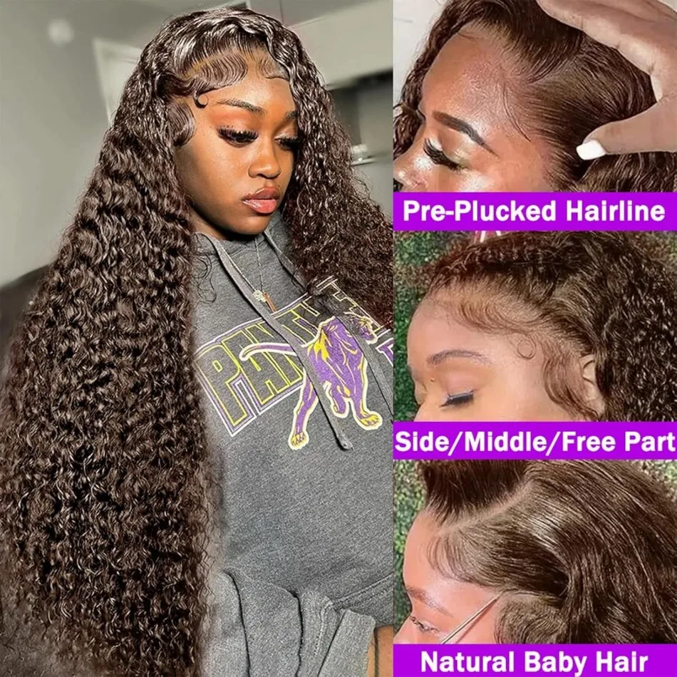 الشوكولاته البني 13X6 Hd الدانتيل الباروكة الأمامية 250 الكثافة موجة عميقة باروكة من شعر طبيعي 100% الملونة قبل قطعها الباروكات البرازيلي للنساء