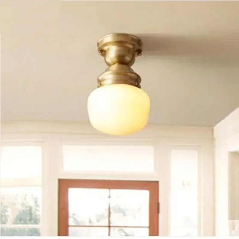 All copper American small aisle lights balcony corridor porch modern minimalist creative personality lamps