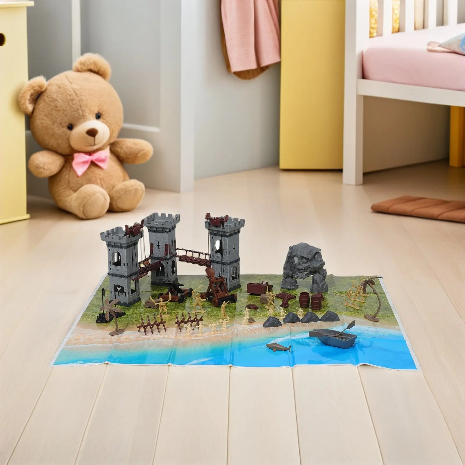 293Pcs Military Miniatures Pirate Knight Soldier Playset Military Sand Table Accessories Boys Army Action Figures Playset