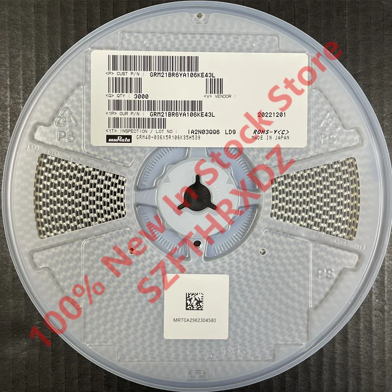 100% NEW ORIGINAL GRM21BR6YA106KE43L Cap Ceramic 0805 10uF 35V X5R 10% T/R (3000PCS=1REEL)