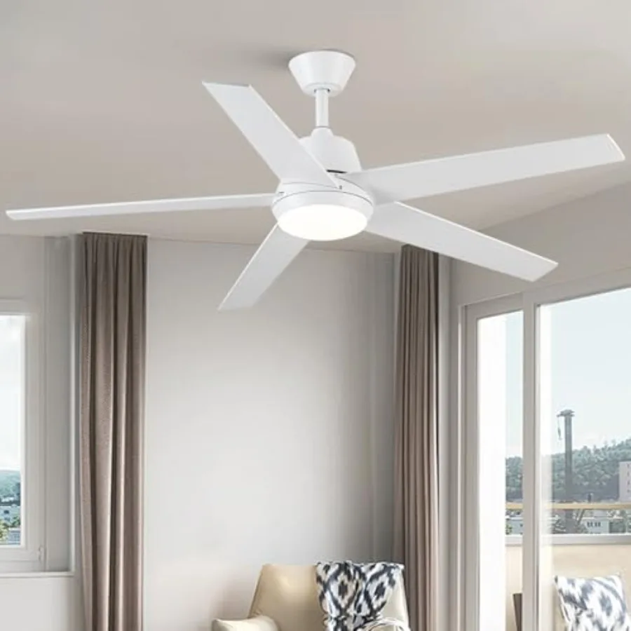 

Ceiling Fans with Lights and Remote - 52 Inch Modern Cooling Fan with Noiseless Reversible DC Motor Timer Ceiling Fan for Bedro
