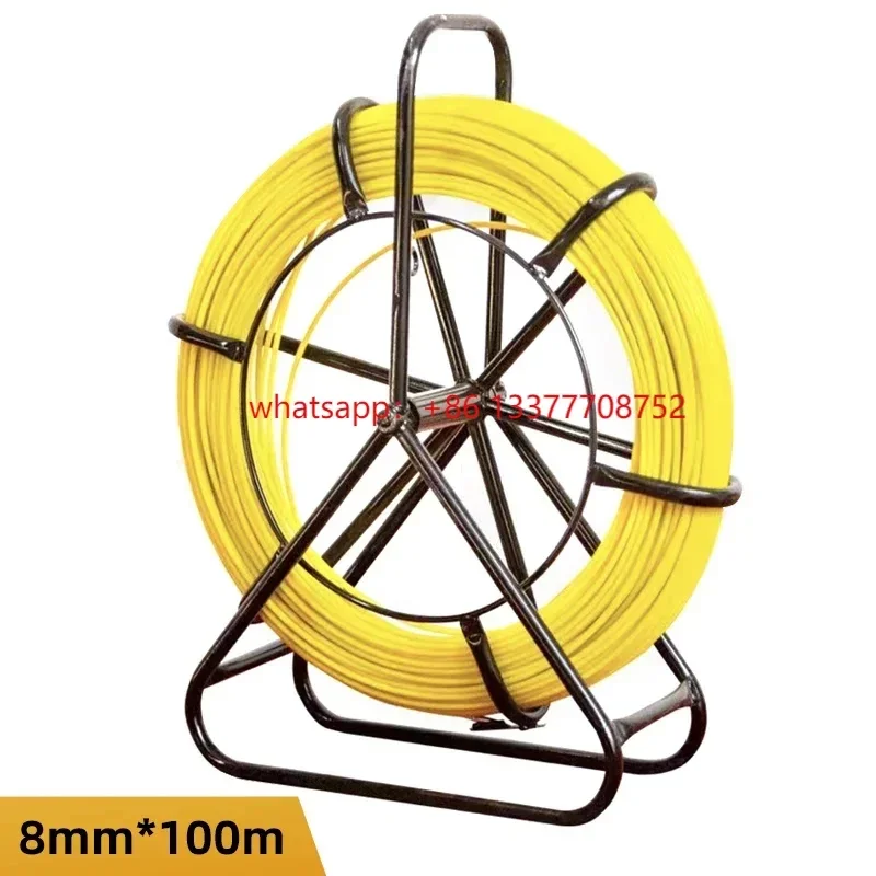 

useNew 8mm 100m Fiberglass Wire Cable Running Rod Snakes Fish Tape Electric Wire Power Cable Puller Machine Pulling Puller Guide