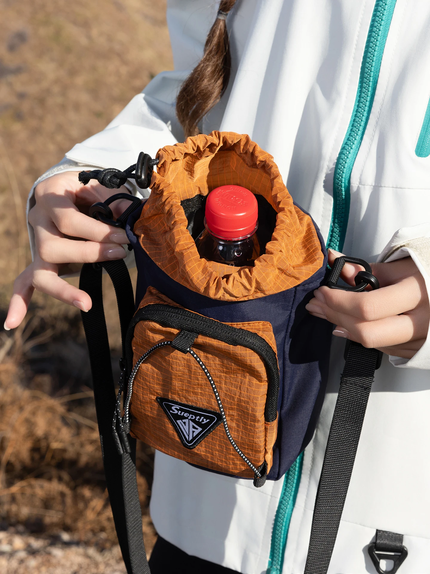 Casual Outdoor Unisex Crossbody Bag Portable Multifunctional Water Bottle Cup Bag Trendy Commuter Mobile Phone Single Shoulde...
