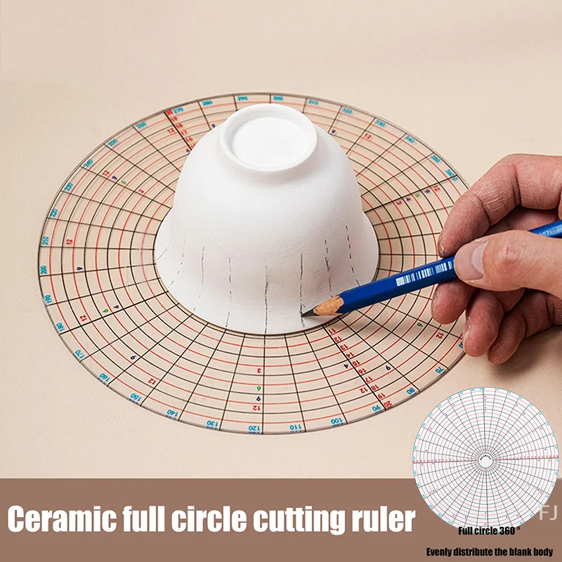 [YU]20CM Round Divider Circular Card Divider Ruler DIY Handcrafts Ceramic Underglaze Painted Auxiliary Pad Painting Tool