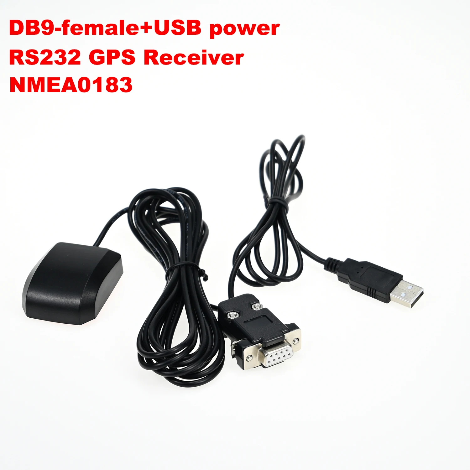 QUESCAN RS232 Serial GPS Receiver DB9 with USB power NMEA0183 Antenna RS-232 4800 - 921600 baud 1-10Hz