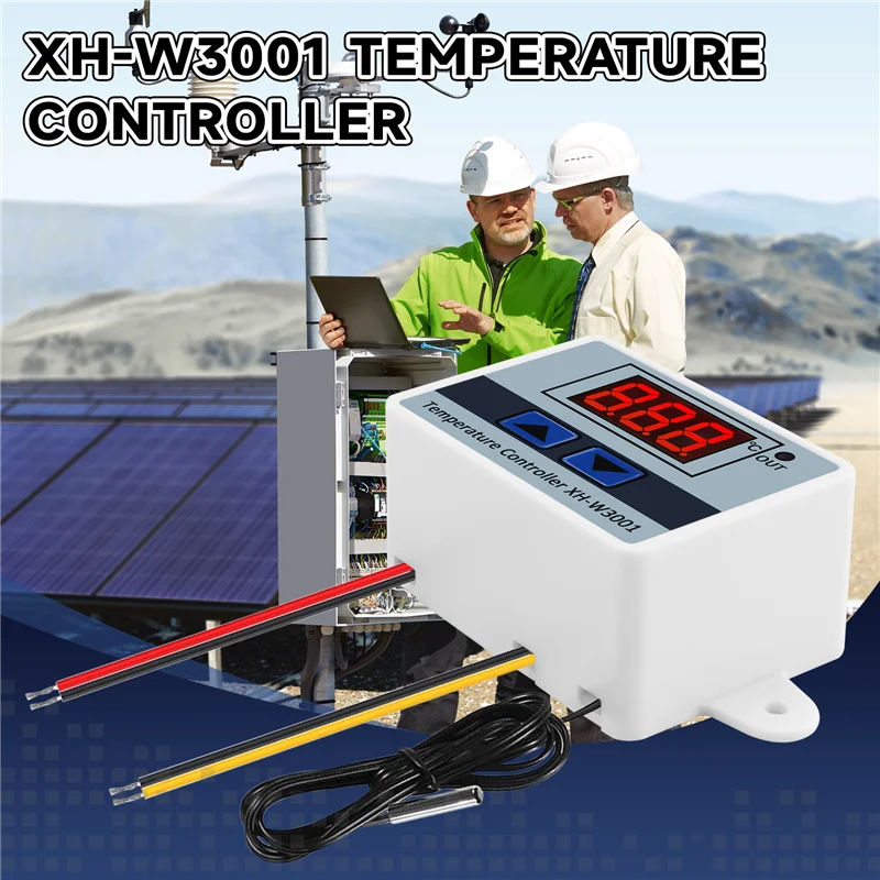 ABZW 3Pcs 220V 10A 디지털 LED 온도 컨트롤러 온도 조절기 제어 스위치 프로브