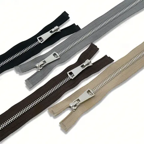 1/2Pcs 5 #   Zíper de Metal de 90cm com Dentes em Y e Trava Automática, Kit de Reparo para Zíper de Jaqueta, Acessórios DIY para Bolsas e Vestuário