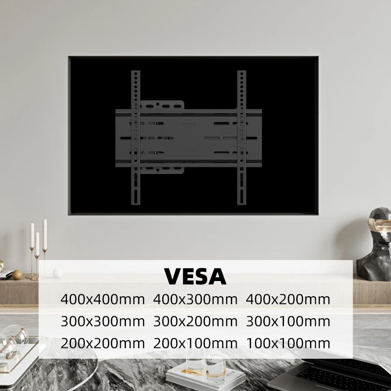 Universele TV-muurbeugel voor de meeste 26-55 inch LED-plasma-tv-montage tot VESA 400x400 mm en 77 LBS laadvermogen