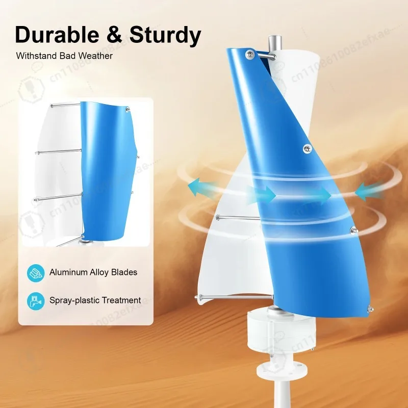 

12V/24V Wind Turbine Vertical Axis 100W Wind Turbine Generator with Controller IP67 Wind Turbine Power Generation Low Noise 62dB